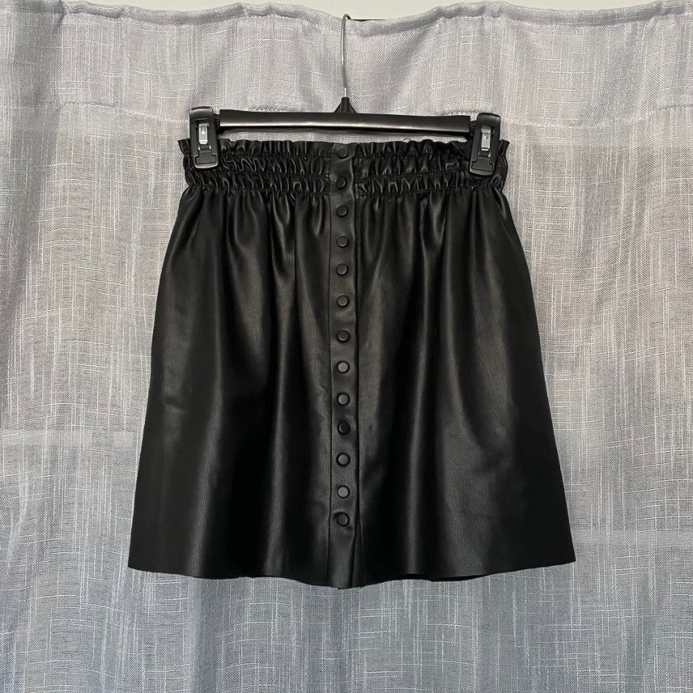Zara faux leather mini skirt with paperbag waist